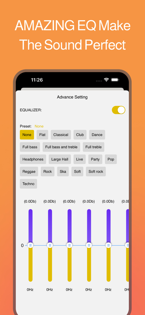 Muzi X - Music Video Streaming - Muzi X music video streaming app advanced equalizer settings and sound presets