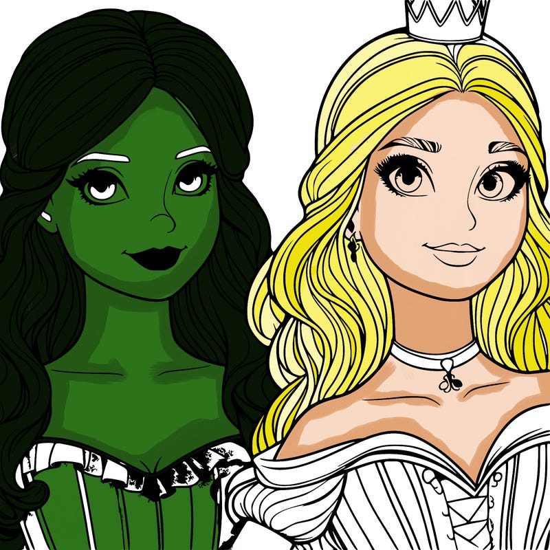 elfaba and glinda realistic girls