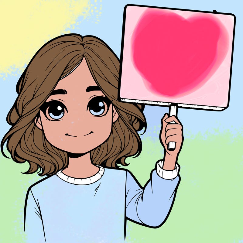 realistic girl holding up a sign