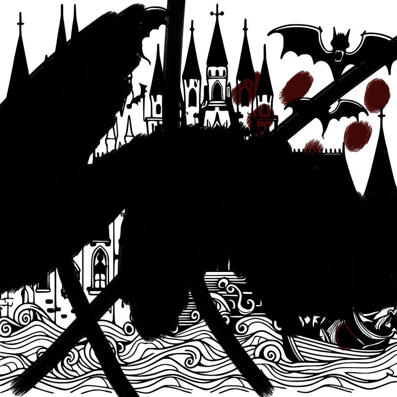 vampire gothic castle sea