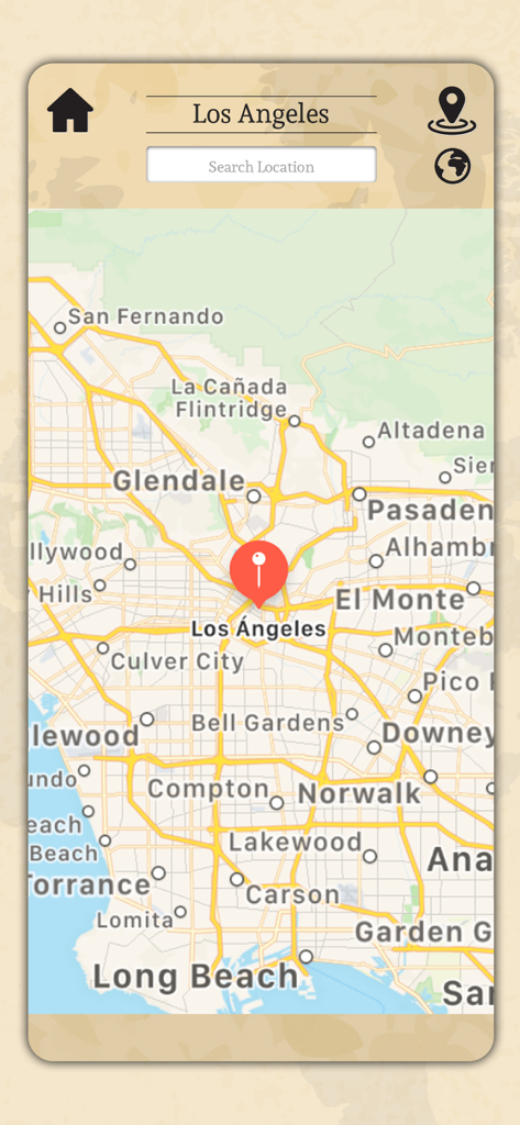Precise digital compass GPS - Digital compass app map interface showing Los Angeles location
