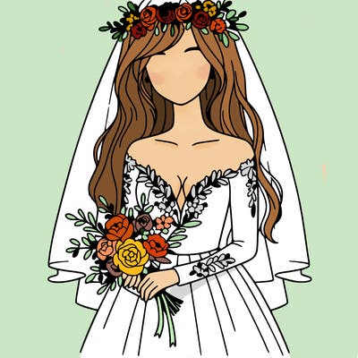 women in wedding dress with flower crown