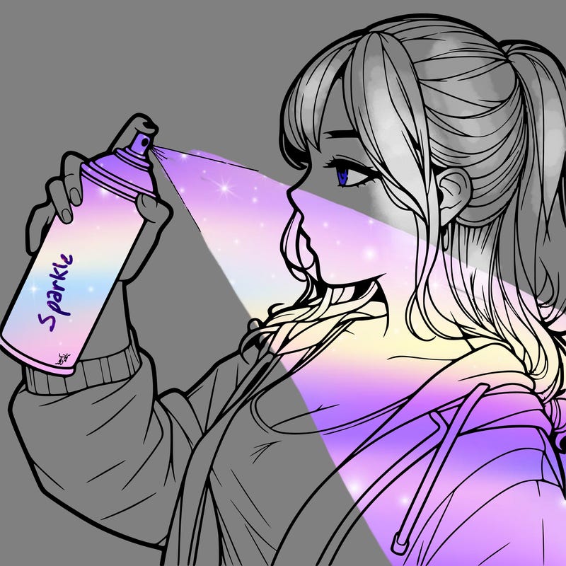 a realistic girl spray, painting