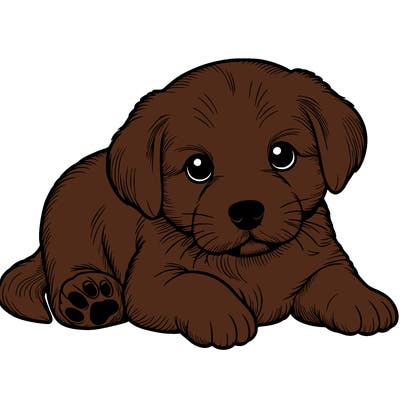 a cute realistic puppy