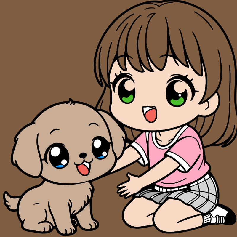 cute puppy with there girl owner