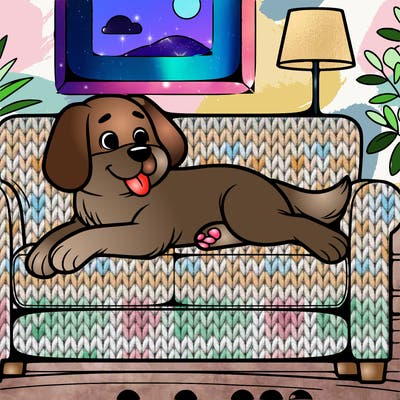 dog laying down on the couch