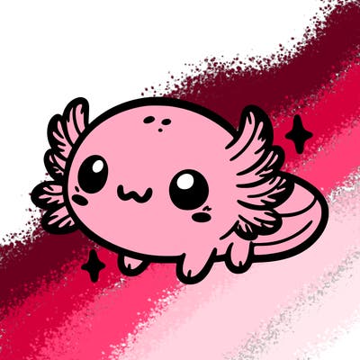 cute easy baby axolotl