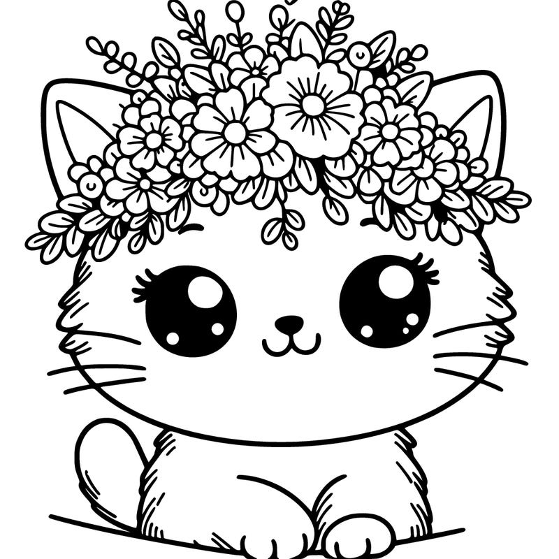 kitten with flower crown