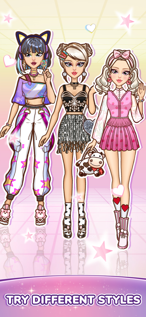 DIY Paper Doll Dress Up - Three paper dolls showcasing different fashion styles including sporty chic and sweet outfits
