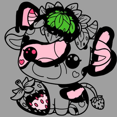cute strawberry cow