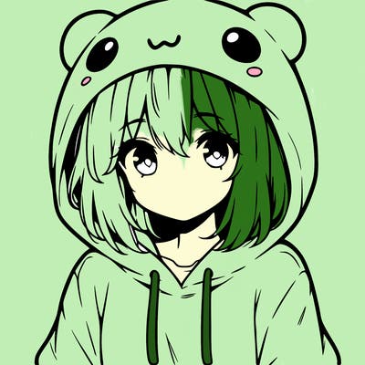 anime cute girl with hoodie