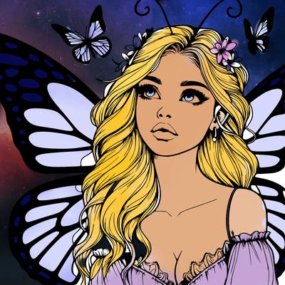 butterfly fairy realistic girl