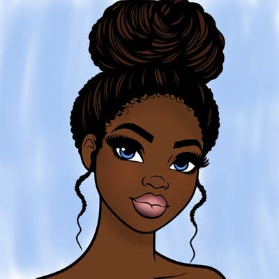 beautiful black woman with an up do hairstyle