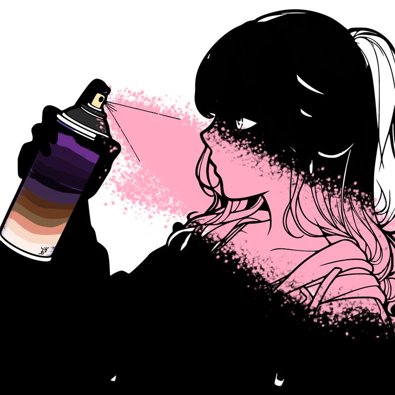 a realistic girl spray, painting