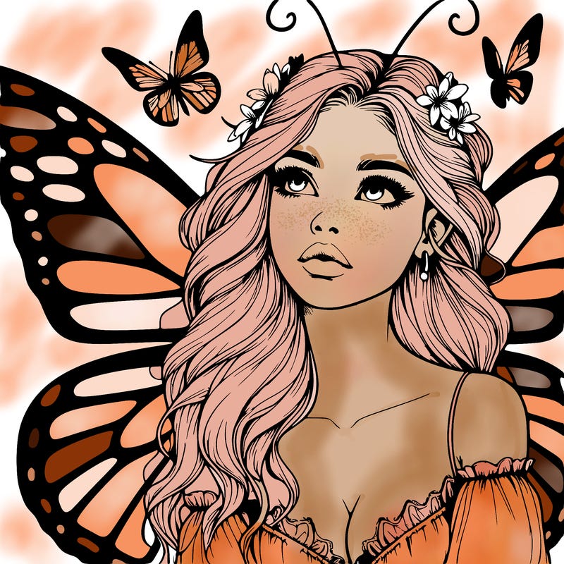butterfly fairy realistic girl
