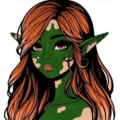 elf girl realistic dark fantasy