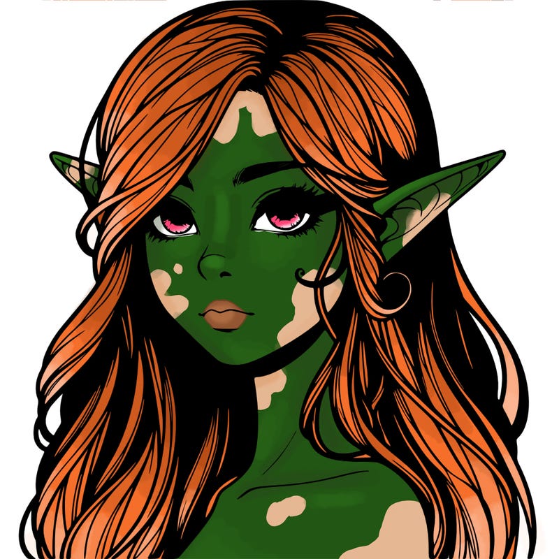 elf girl realistic dark fantasy