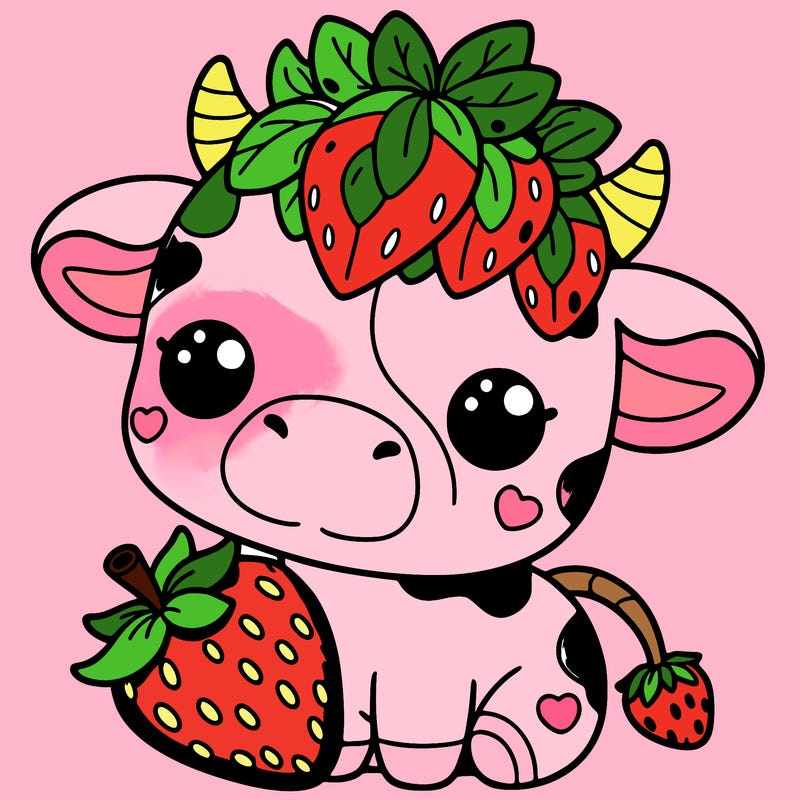 cute strawberry cow