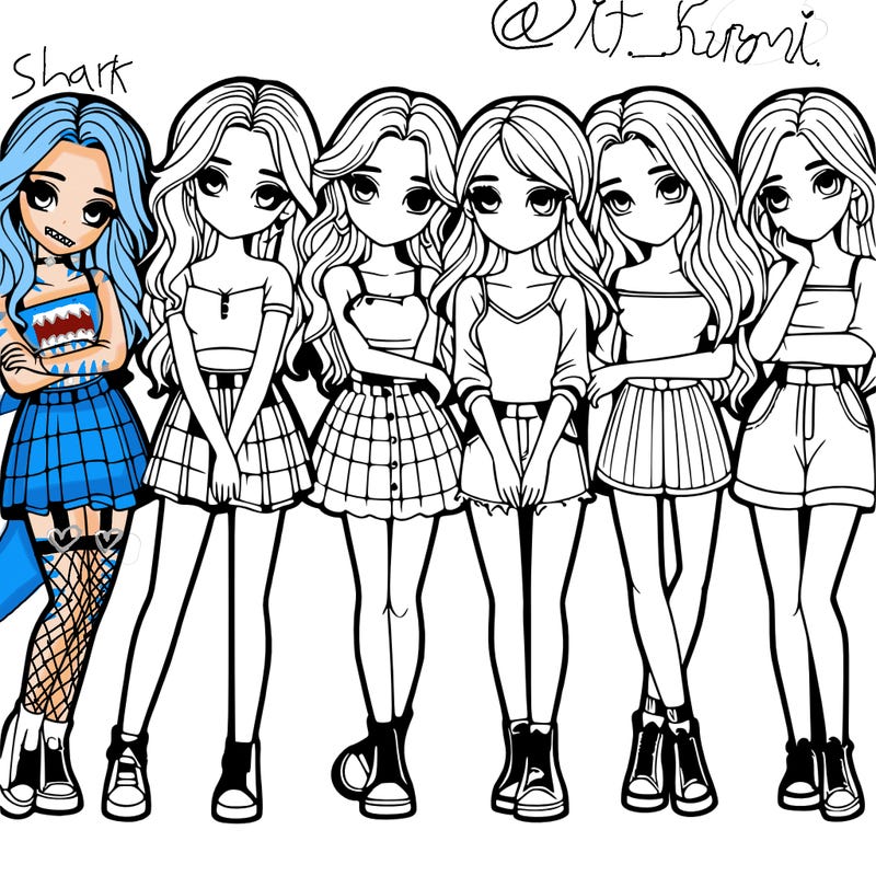a group of girls realistic
