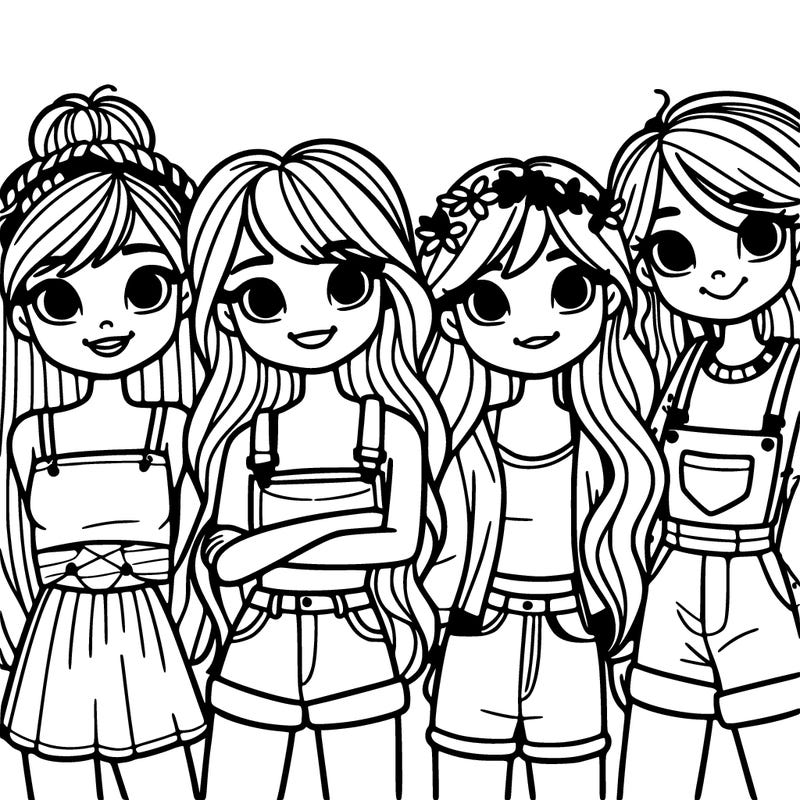 group of girls friends