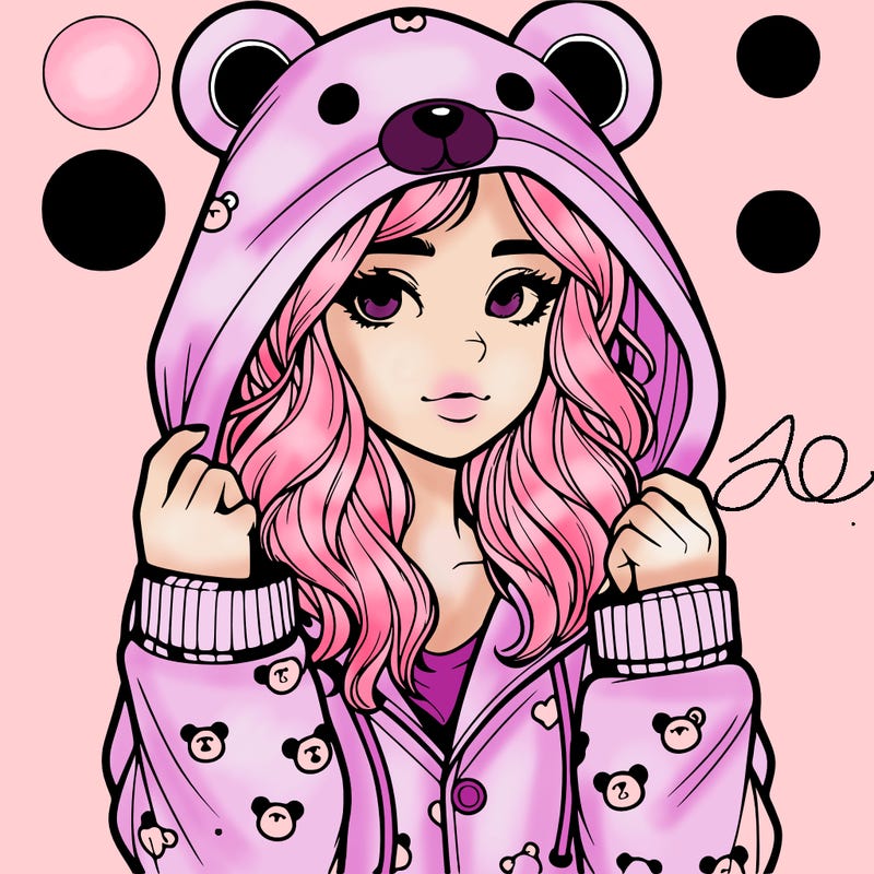 realistic girl in a animal pjs hoodie