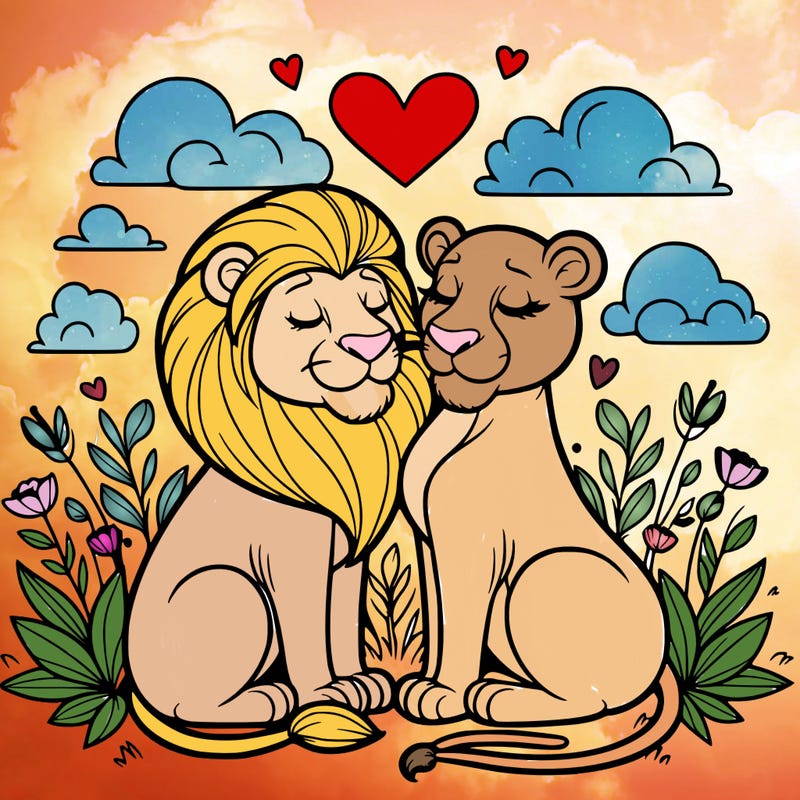 lion and lioness inlove