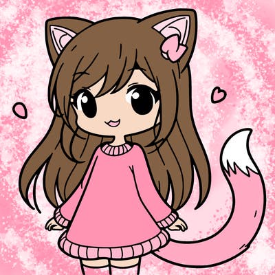 girl with cat ears and tail