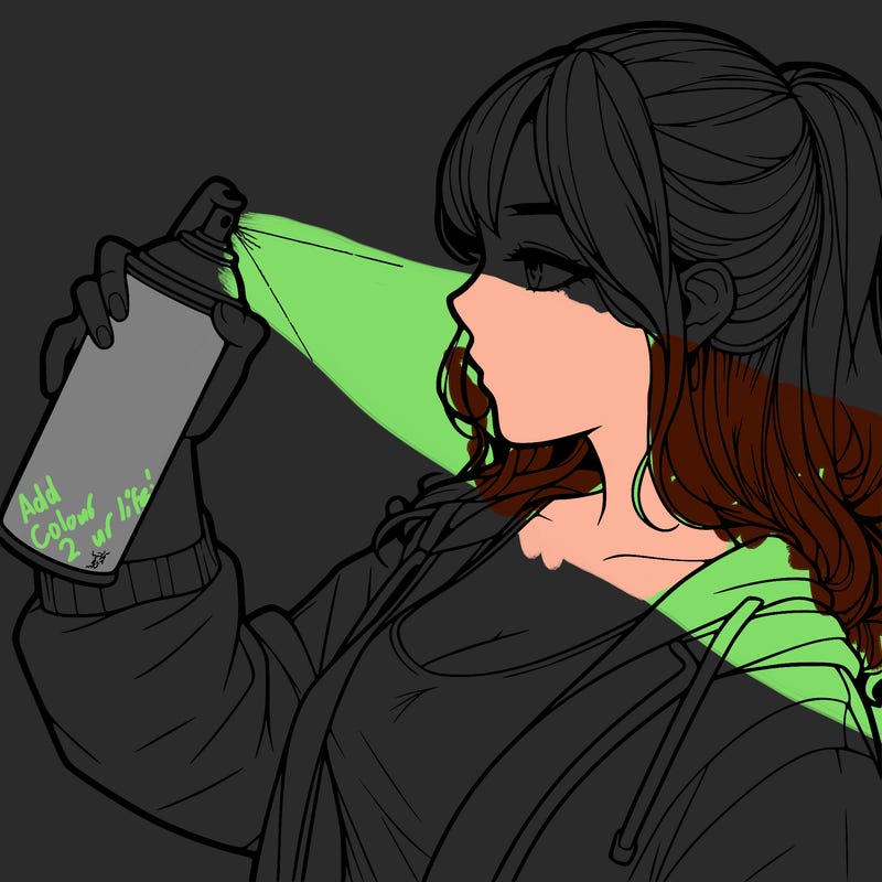 a realistic girl spray, painting