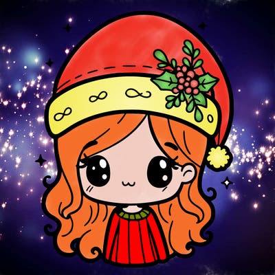christmas hat girl