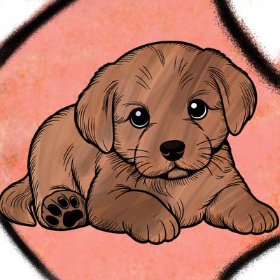 a cute realistic puppy