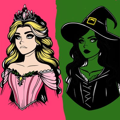 princess and witch realistic