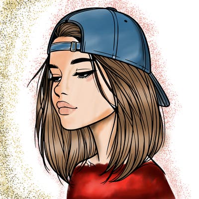 realistic  girl with a backwards hat