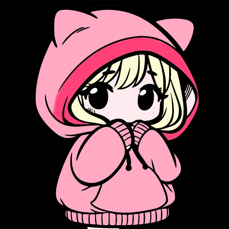 shy girl in big hoodie