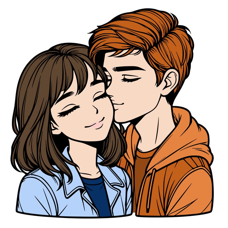 realistic girl and boy  love