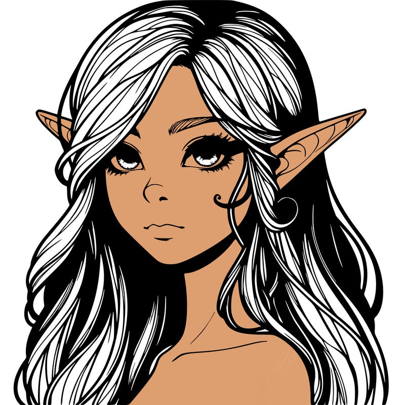 elf girl realistic dark fantasy