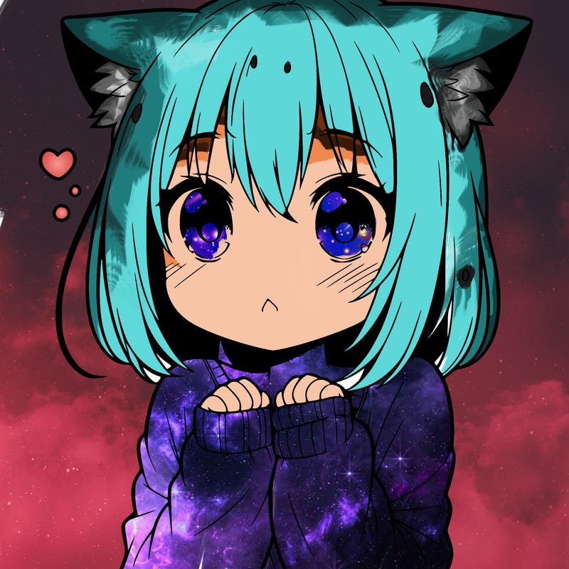 shy anime catgirl