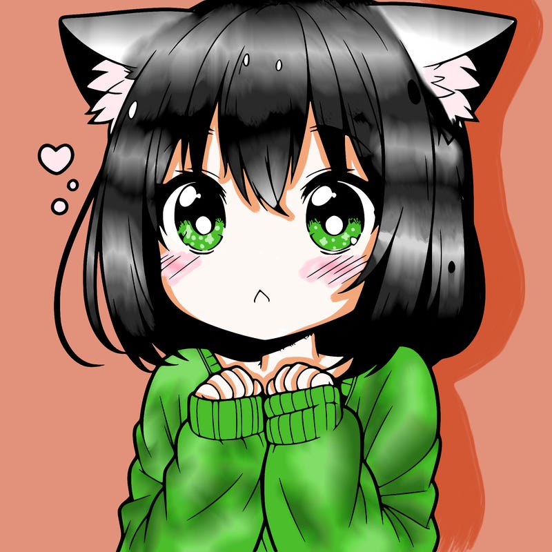 shy anime catgirl