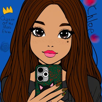 realistic girl with a phone