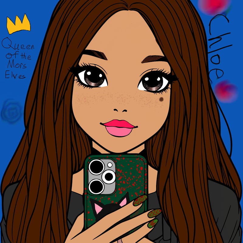 realistic girl with a phone