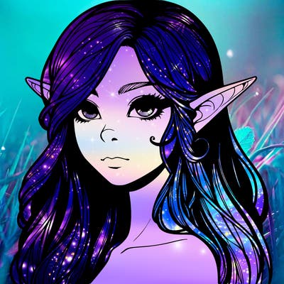 elf girl realistic dark fantasy