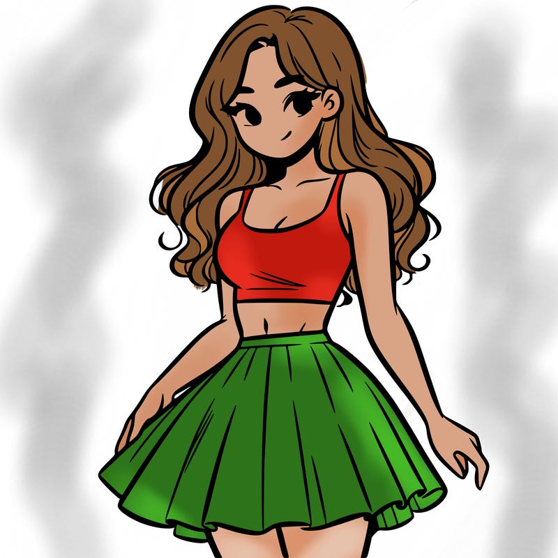 woman in a skirt and crop top