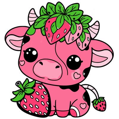 cute strawberry cow