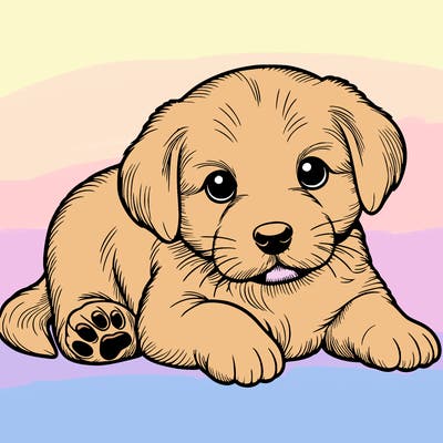 a cute realistic puppy