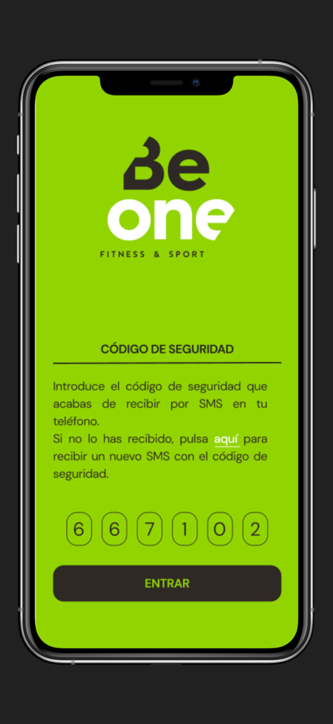 BeOne Pass - BeOne Passアプリのセキュリティコード確認画面