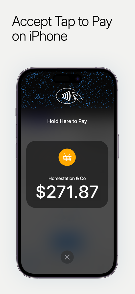 Application Shopify présentant l'interface « Tap to Pay » sur iPhone pour accepter les paiements sans contact