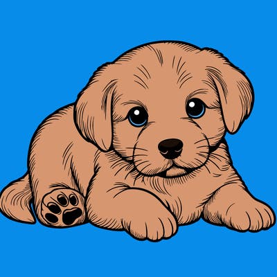 a cute realistic puppy