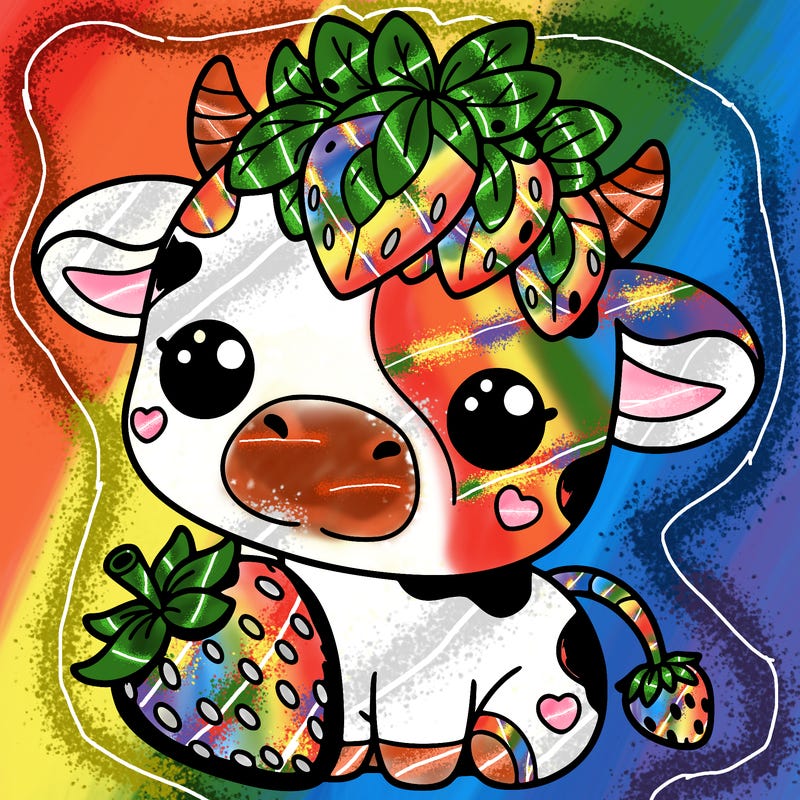 cute strawberry cow