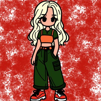 girl in crop top and baggy pants