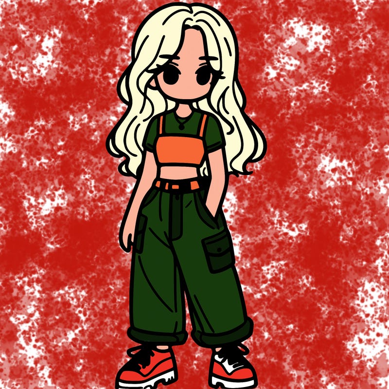 girl in crop top and baggy pants