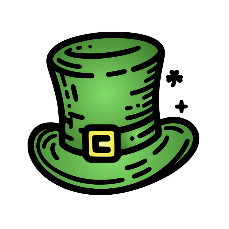 st patrick hat with thin lines